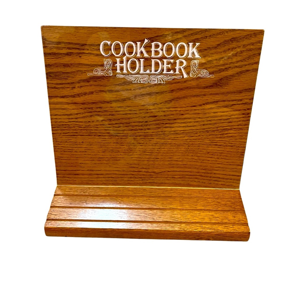 NOS Wooden Cookbook Holder comes with plexiglass cover for protection new in box